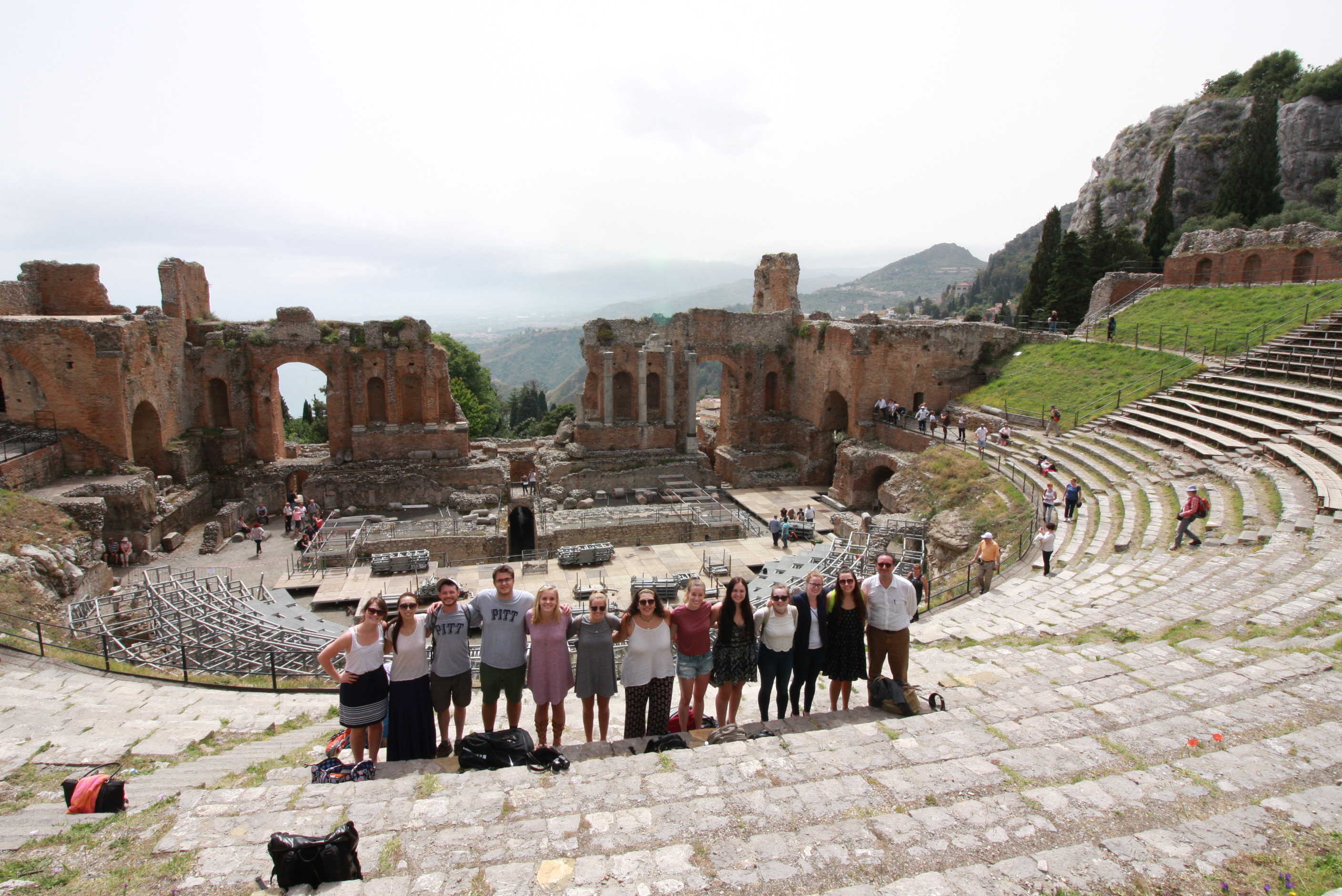 Group of students at Teatro Antico di Taormina