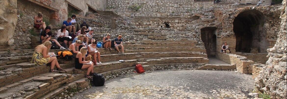 Students at Taormina theater